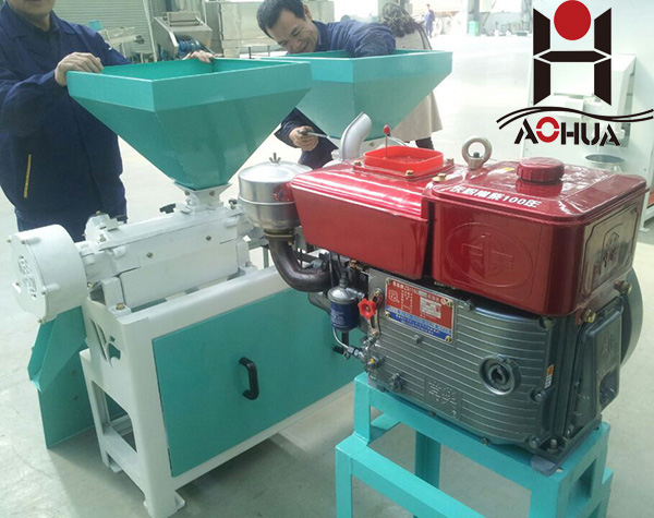 Small corn kernel maize flour milling machine with diesel engine
