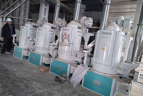 Vertical iron roller rice whitening machine